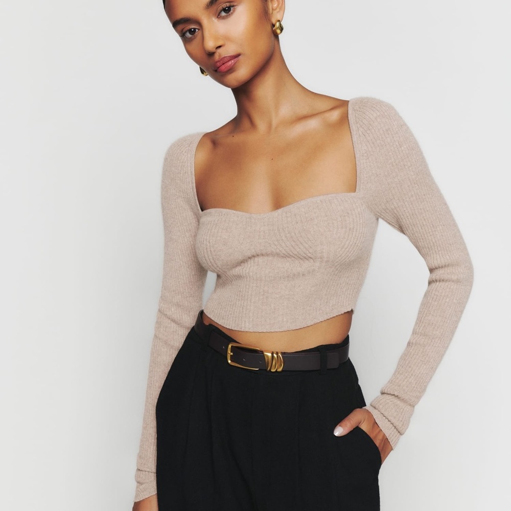 Reformation aries cropped cashmere sweater NWT